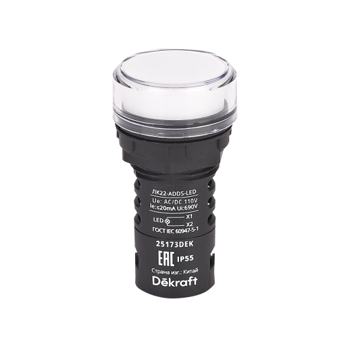 Лампа коммутационная ADDS D22 LED белый 110В AC/DC ЛK-22 IP55