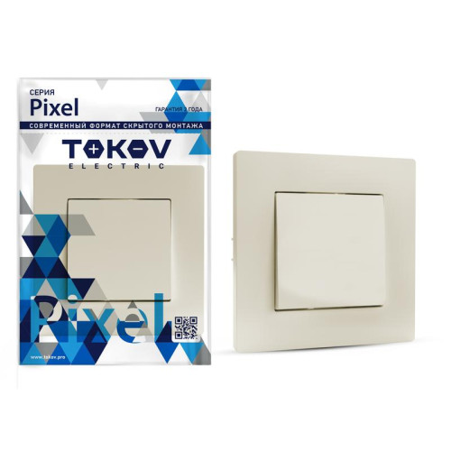 Выключатель 1-кл. СП Pixel 10А IP20 в сборе беж. TOKOV ELECTRIC TKE-PX-V1F-C02 Выключатель 1-кл. СП Pixel 10А IP20 в сборе беж. TOKOV ELECTRIC TKE-PX-V1F-C02