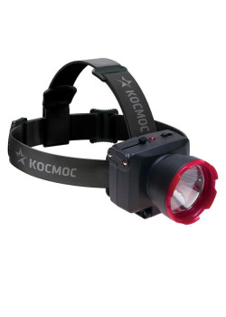 Фонарь аккумуляторный налобный H1W LED 1Вт 2 режима аккум. 0.5А.ч ЗУ 220В КОСМОС KOCAccuH1WLED