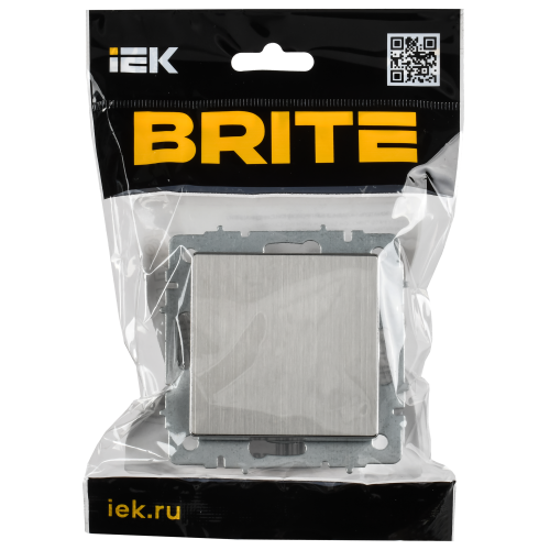 BRITE Выключатель 1-клавишный перекрестный 10А ВС10-1-3-БрГН металл хром/никель IEK