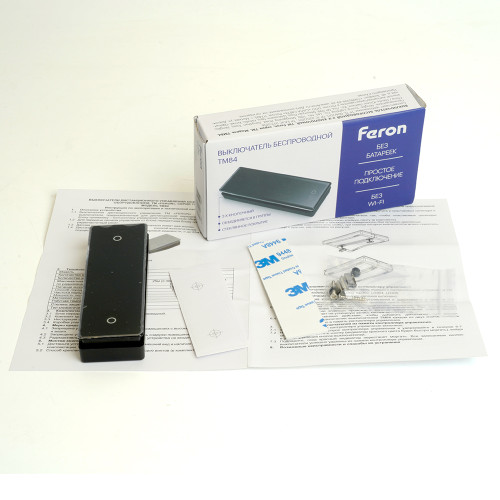 Выключатель беспроводной FERON TM84 SMART 7мВт, IP55, одноклавишный на 2 направления, стекло, черный Выключатель беспроводной FERON TM84 SMART 7мВт, IP55, одноклавишный на 2 направления, стекло, черный