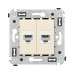 Компьютерная розетка RJ-45 без шторки в стену, кат.5е двойная, Avanti, ванильная дымка Компьютерная розетка RJ-45 без шторки в стену, кат.5е двойная, Avanti, ванильная дымка