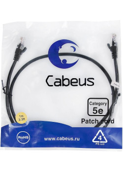 Cabeus PC-UTP-RJ45-CAT.5E-1M-BK-LSZH