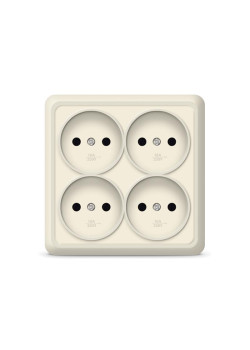Розетка 4-м ОП Олимп 16А IP20 квадрат. без заземл. сл. кость UNIVersal 1170