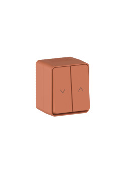 ATLASDESIGN PROFI IP54 О/У 2-клавишный ВЫКЛЮЧАТЕЛЬ ДЛЯ ЖАЛЮЗИ, сх.4, 10А, ТЕРРАКОТОВЫЙ