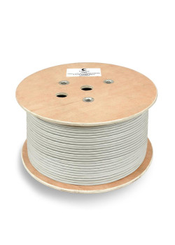 Кабель витая пара SF/UTP кат.5E 4х2х24AWG solid PVC нг(А)-LS SFTP-4P-Cat.5e-SOLID-GY сер. (уп.305м) Cabeus 7174c