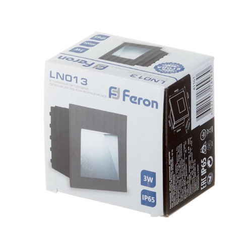 Светодиодный светильник Feron LN013 встраиваемый 3W 4000K, IP65, серый Светодиодный светильник Feron LN013 встраиваемый 3W 4000K, IP65, серый