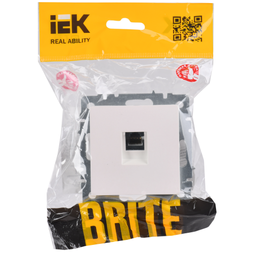 BRITE Розетка компьютерная RJ45 кат.5E РК10-БрЖ жемчуг IEK