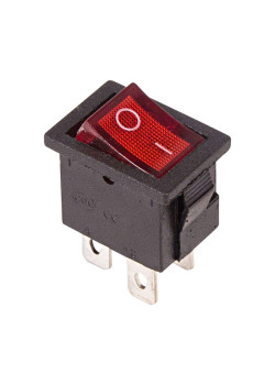 Выключатель клавишный 250В 6А (4с) ON-OFF красн. с подсветкой Mini (RWB-20; SC-768) Rexant 36-2190