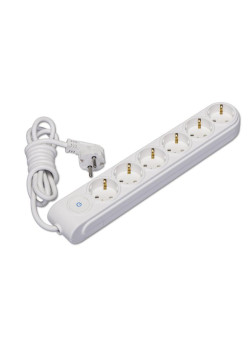 Удлинитель 6х3м с заземл. 16А IP20 ПВС 3х1.5 с выкл. защ. шторки Makel N6310044