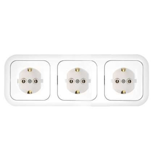 Розетка 3-м СП 16А IP20 с заземл. бел. Bylectrica РС16-353