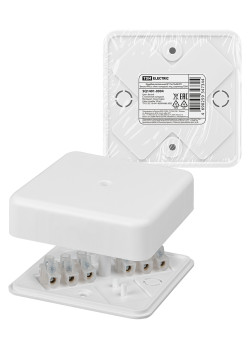 Коробка распаячная КР 75х75х20 ОП белая, IP40, с клем. колодкой,  инд. штрихкод TDM