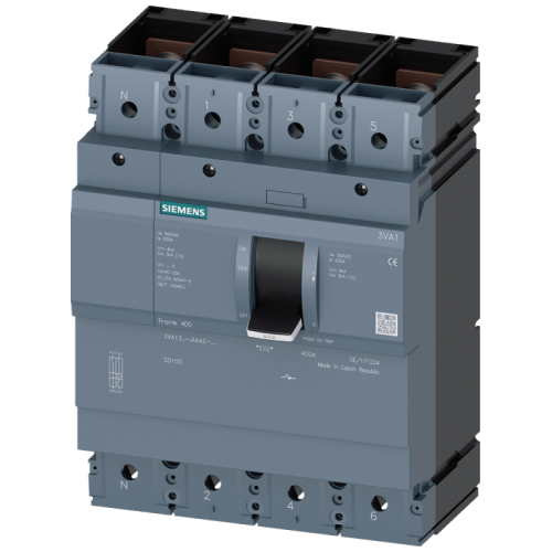 Разъединитель 3VA1 IEC frame 400 4п SD100 In=400А без защ. от перегрузки и коротк. замык. Siemens 3VA13401AA420AA0