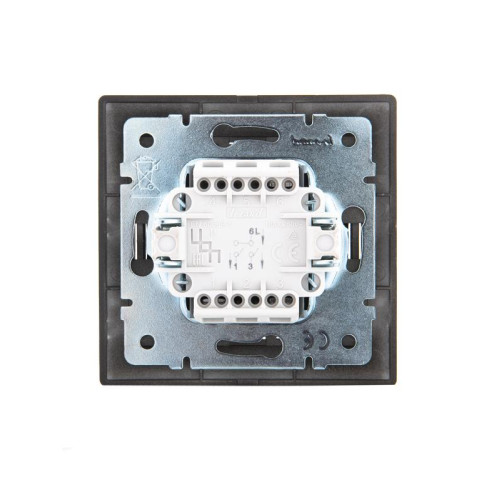 Выключатель 2-кл. 1п СП Mira 10А IP20 со вставкой черн. бархат LEZARD 701-4242-101 Выключатель 2-кл. 1п СП Mira 10А IP20 со вставкой черн. бархат LEZARD 701-4242-101
