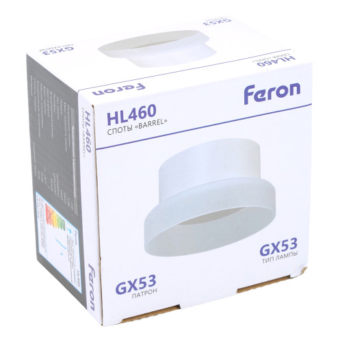 Светильник потолочный Feron HL460 Barrel OPAL 12W, 230V, GX53, белый Светильник потолочный Feron HL460 Barrel OPAL 12W, 230V, GX53, белый
