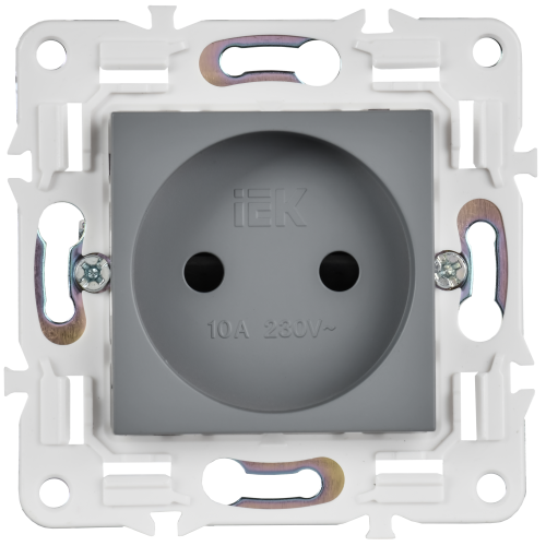 SKANDY Розетка без заземления с защитными шторками 10А SK-R01Gr серый IEK