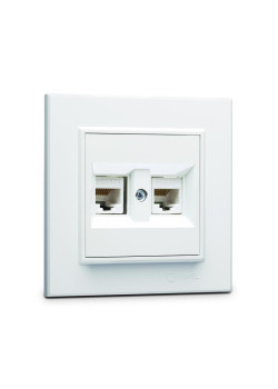 Розетка компьютерная двойная СП Karea 16А IP20 CAT 5 бел. Makel 56001036