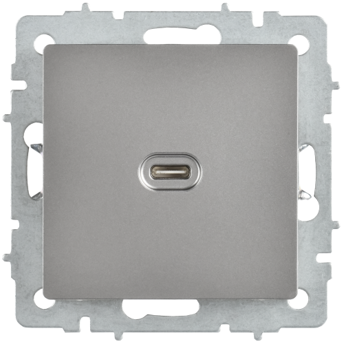BRITE Розетка USB C 65Вт высокоскоростная зарядка РЮ12-1-БрС сталь IEK BRITE Розетка USB C 65Вт высокоскоростная зарядка РЮ12-1-БрС сталь IEK