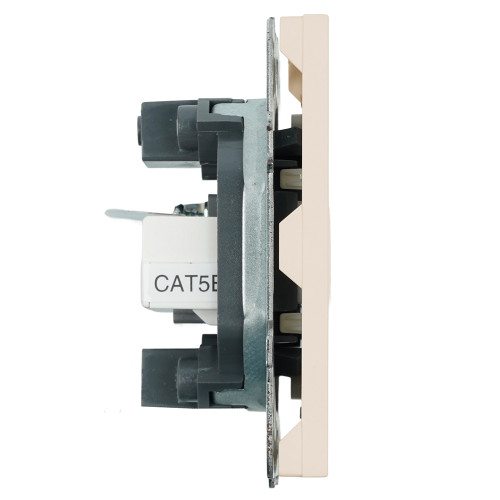 Розетка TV + компьютерная RJ-45 (механизм), STEKKER, серия Эмили, RST00-5106-08, кашемир, soft touch Розетка TV + компьютерная RJ-45 (механизм), STEKKER, серия Эмили, RST00-5106-08, кашемир, soft touch