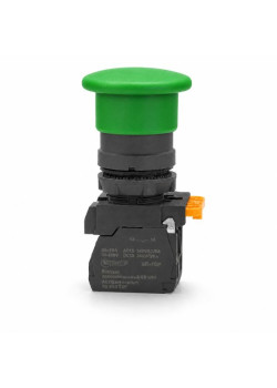 Кнопка SB-34 грибовидная 1NO+1NC зеленая