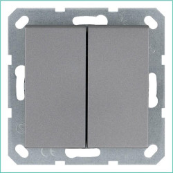 Переключатель проходной 2-кл. 10А IP20 механизм алюм. Jasmart G3022S