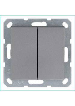 Переключатель проходной 2-кл. 10А IP20 механизм алюм. Jasmart G3022S
