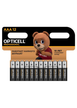Элемент питания алкалиновый AAA/LR03 (блист. 12шт) Professional Opticell 5052006