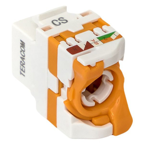 Модуль Keystone TERACOM CS Cat.6A неэкран. 110 IDC 180 град. самозажимной (Toolless) оранжевый