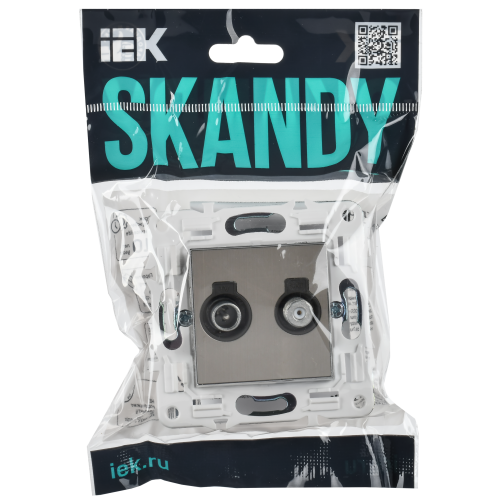 SKANDY Розетка двойная TV+SAT SK-A13N металл никель IEK SKANDY Розетка двойная TV+SAT SK-A13N металл никель IEK