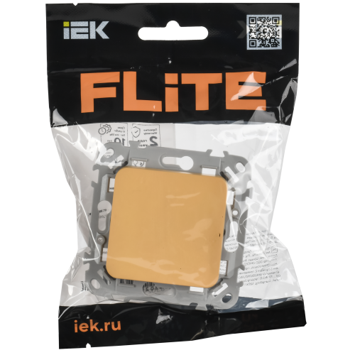 FLITE Выключатель 1-клавишный 10А ВС11-1-0-ФлЗ золотарник IEK