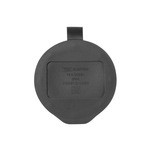 Розетка переносная с заглушкой каучук, 2Р+РЕ, 16А, 250В, IP44, черная TDM Розетка переносная с заглушкой каучук, 2Р+РЕ, 16А, 250В, IP44, черная TDM
