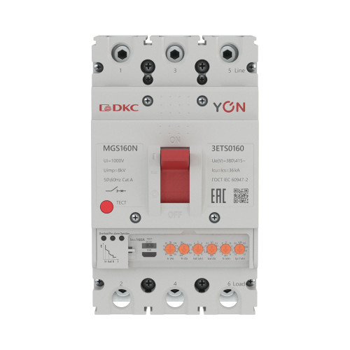 Авт. выкл. YON MGS160N 3P 63-160A 36kA с электронным расцепителем ETS Авт. выкл. YON MGS160N 3P 63-160A 36kA с электронным расцепителем ETS