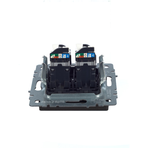 BRITE Розетка компьютерная двойная RJ45 кат.5E РК10-2-БрТБ темная бронза IEK BRITE Розетка компьютерная двойная RJ45 кат.5E РК10-2-БрТБ темная бронза IEK