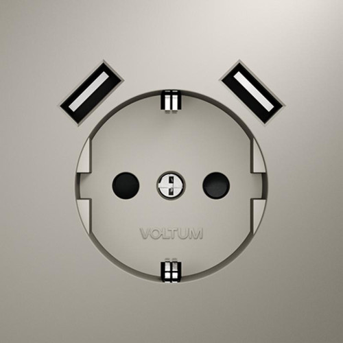 Розетка 1-м СП S70 16А с USB A+A с заземл. защ. шторки механизм кашемир Voltum VLS040403 Розетка 1-м СП S70 16А с USB A+A с заземл. защ. шторки механизм кашемир Voltum VLS040403