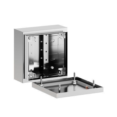 Корпус клеммный SDI из нержавеющей стали AISI304 ВxШxГ 150x150x80 мм, IP66 Корпус клеммный SDI из нержавеющей стали AISI304 ВxШxГ 150x150x80 мм, IP66