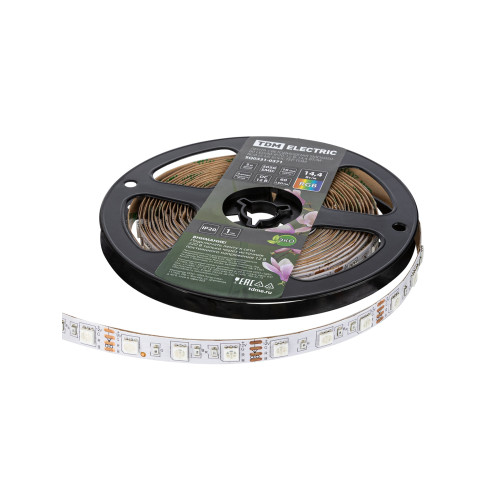 Лента светодиодная SMD5050-60 LED/м-IP20-12 В-14,4 Вт/м-RGB (5 м) блистер TDM Лента светодиодная SMD5050-60 LED/м-IP20-12 В-14,4 Вт/м-RGB (5 м) блистер TDM
