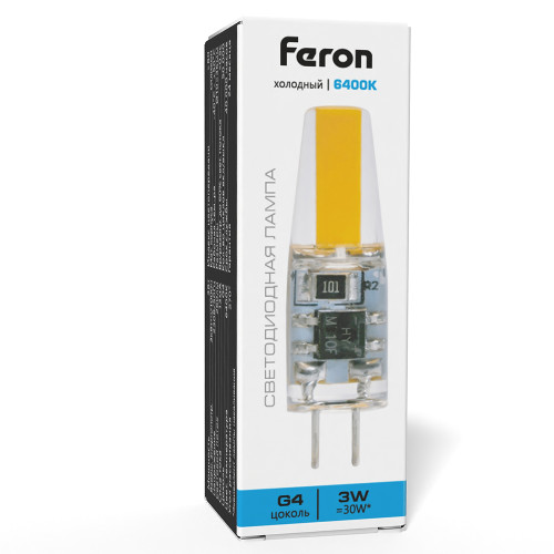 Лампа светодиодная Feron LB-423 G4 3W 230V 6400K Лампа светодиодная Feron LB-423 G4 3W 230V 6400K