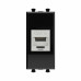 Компьютерная розетка RJ-45 без шторки модульная, кат.6 экранированная, Avanti, черный квадрат, 1 модуль Компьютерная розетка RJ-45 без шторки модульная, кат.6 экранированная, Avanti, черный квадрат, 1 модуль