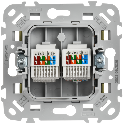 FLITE Розетка 2-местная компьютерная RJ45 категория 5Е UTP РК5е-2-0-ФлО оливковый IEK