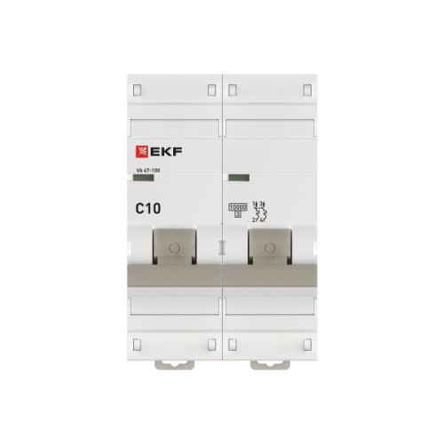 Авт. выкл. ВА 47-100 2P 10А (C) 10kA PROXIMA EKF Авт. выкл. ВА 47-100 2P 10А (C) 10kA PROXIMA EKF