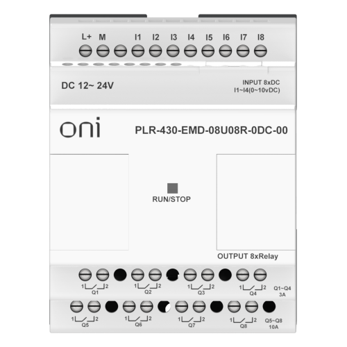 ПЛК 430 Модуль расширения входов выходов 4 DI 4 UI (0-10 В/DI) 8 RO 24В DC ONI