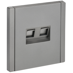 FORTE&PIANO Розетка компьютерная двойная RJ45 кат.6 FP534 сталь IEK