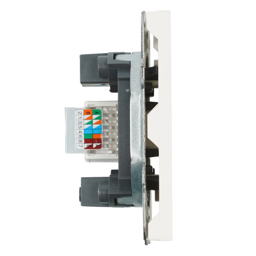 Розетка компьютерная 1-местная RJ-45 (механизм), STEKKER, серия Эмили, RST00-5117-01, белый фарфор, soft touch Розетка компьютерная 1-местная RJ-45 (механизм), STEKKER, серия Эмили, RST00-5117-01, белый фарфор, soft touch