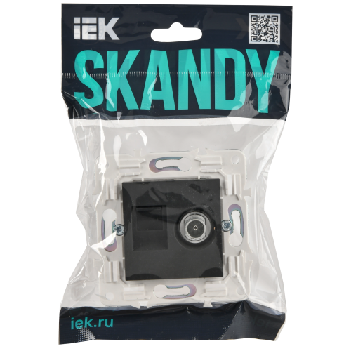 SKANDY Розетка двойная TV+RJ45 кат.6 SK-A15G графит IEK