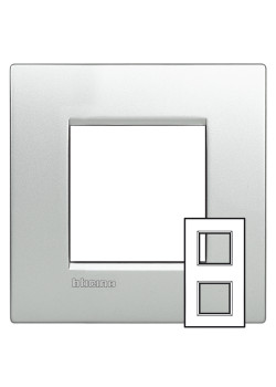 Livinglight рамка 2x2мод.71мм.Алюминий