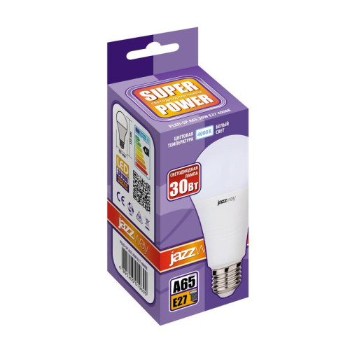 Лампа светодиодная PLED-SP 30Вт A65 4000К нейтр. бел. E27 230/50Гц JazzWay 5019690 Лампа светодиодная PLED-SP 30Вт A65 4000К нейтр. бел. E27 230/50Гц JazzWay 5019690