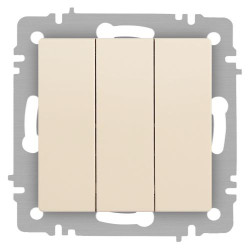 Выключатель Accent 6-106-02 тройной 10А-250В IP20 СУ AL/CU сл.кость Intro Б0063534
