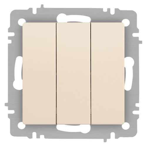 Выключатель Accent 6-106-02 тройной 10А-250В IP20 СУ AL/CU сл.кость Intro Б0063534