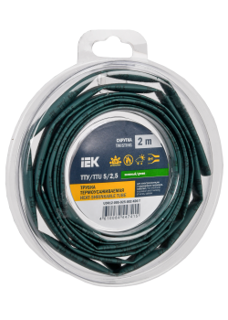 Трубка термоусадочная ТТУ нг-LS 5/2,5 зеленая (2м/упак) IEK