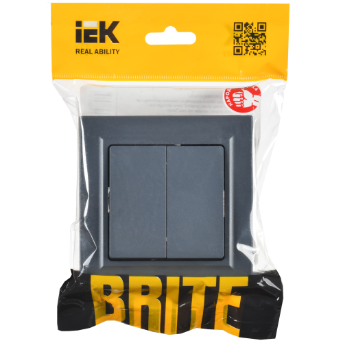 BRITE Выключатель 2-клавишный 10А в сборе ВСР10-2-0-БрМ маренго IEK BRITE Выключатель 2-клавишный 10А в сборе ВСР10-2-0-БрМ маренго IEK